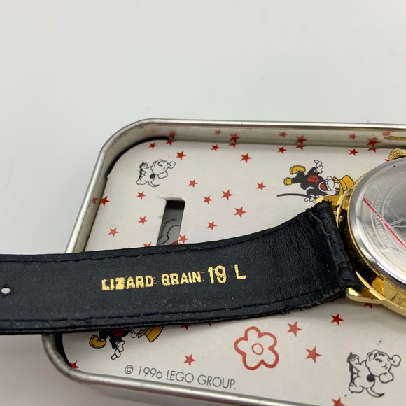 Vintage \'96 Betty Boop Motorcycle Betty Moving Eyes Lizard Grain Watch WORKING! main image 9
